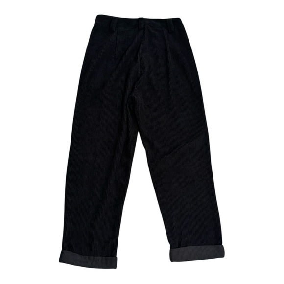 PETAL & PUP Corduroy Talaren Cropped Ankle Pants Black High Rise 4 Fall Winter - Picture 4 of 7